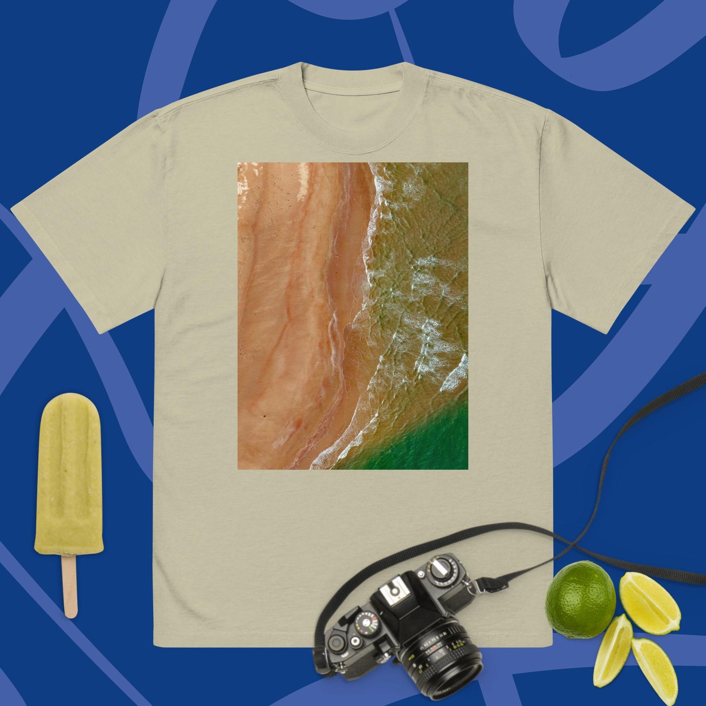 Island Mosaic Oversized faded t-shirt