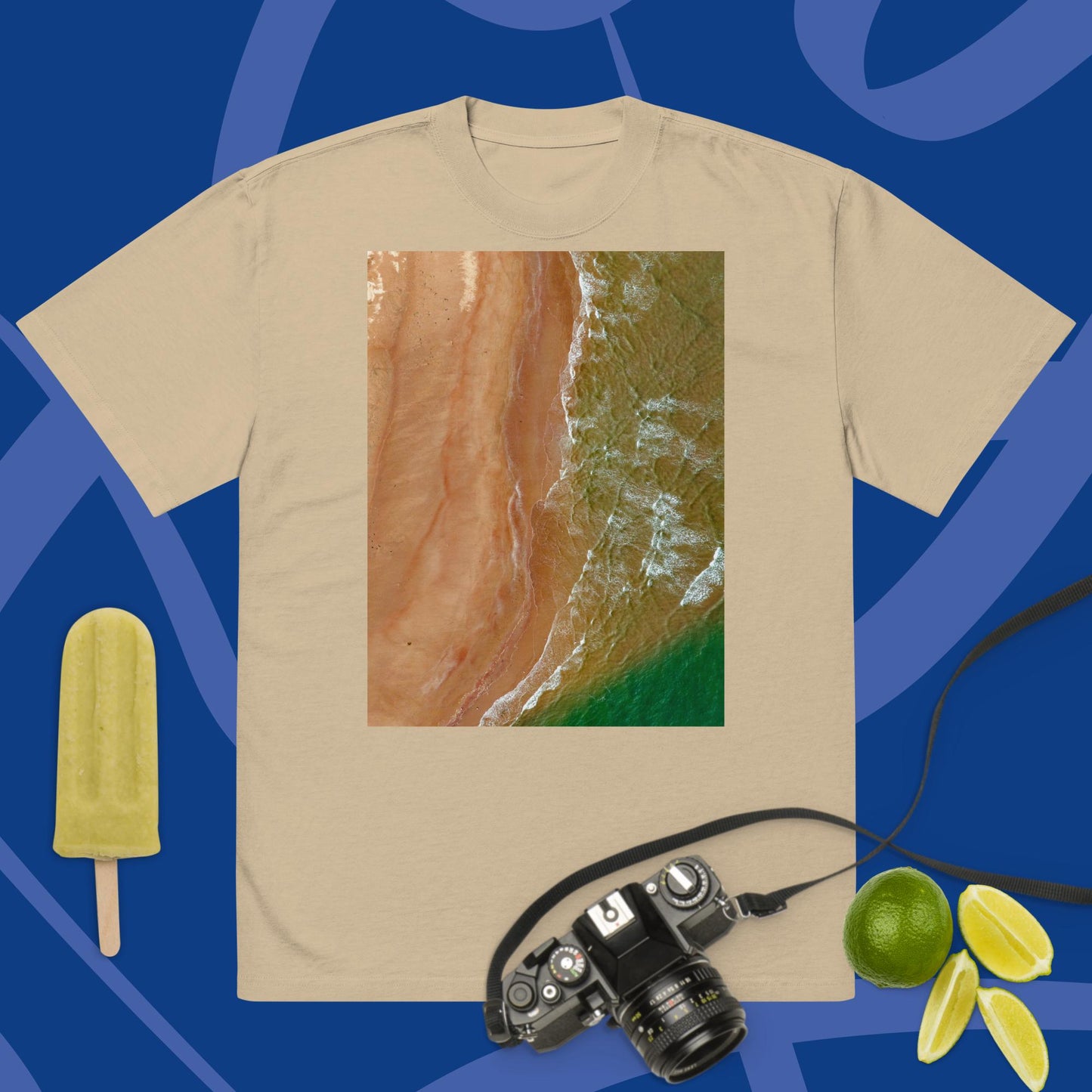 Island Mosaic Oversized faded t-shirt