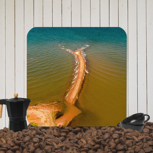 Colliding Tides Cork Coaster
